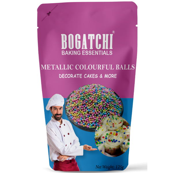 BOGATCHI Metallic Colorful Balls for Cake Decoration
